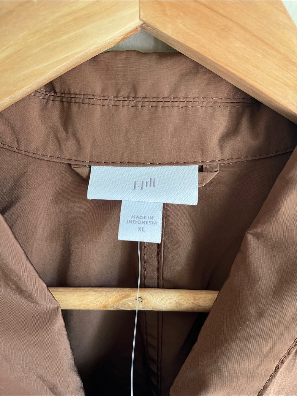 NWT J. Jill Brown Lightweight Utility Rain Jacket Wind Breaker Coastal Size XL - Picture 4 of 14